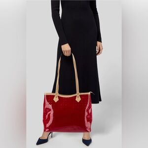 Arcadia Dark Red Patent Leather Shoulder Bag Gold Hardware GUC
